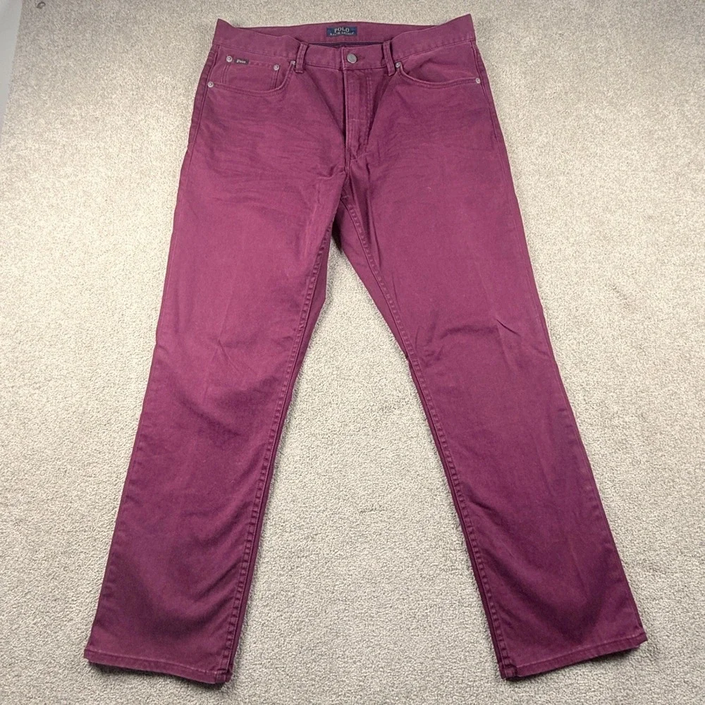 Polo Ralph Lauren Pants Mens 34x30 Burgundy Excellent Straight Leg Cotton